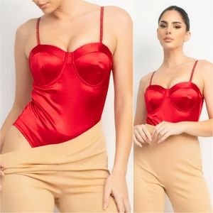 Glimmering Goddess Sweetheart Bodysuit - Red